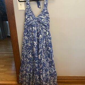JessaKae Merliah Blue and White Floral Maxi Dress
